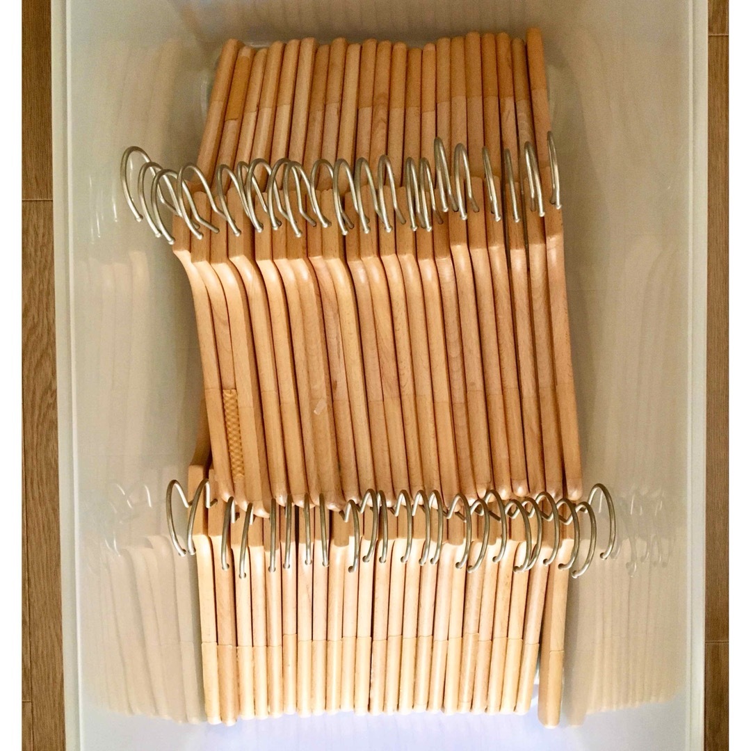 希少 天然木 木製 ウッドハンガー ディスカウント 44点セット 希少