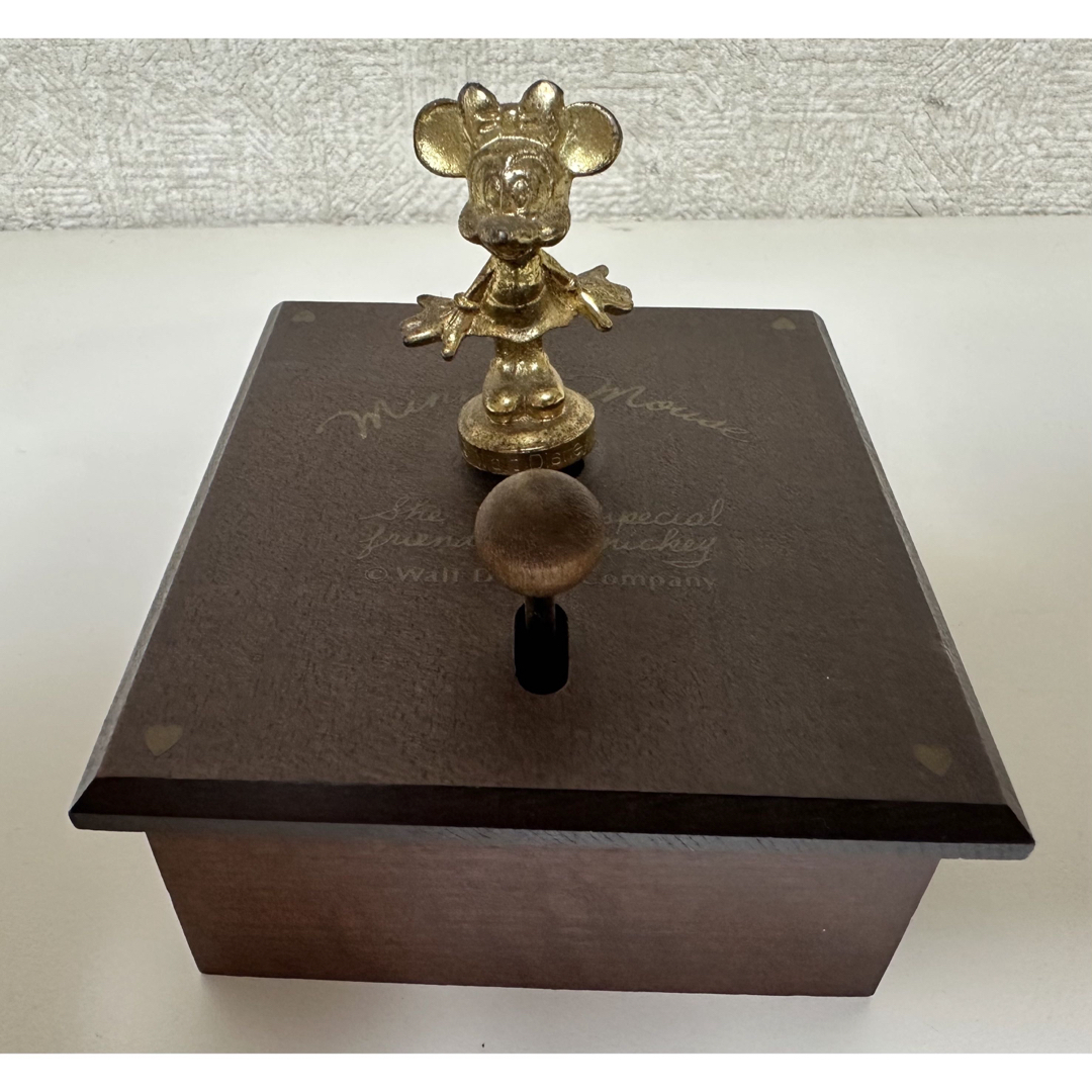 レトロ ミニーマウス 木製 オルゴール レットイットビー Let it be