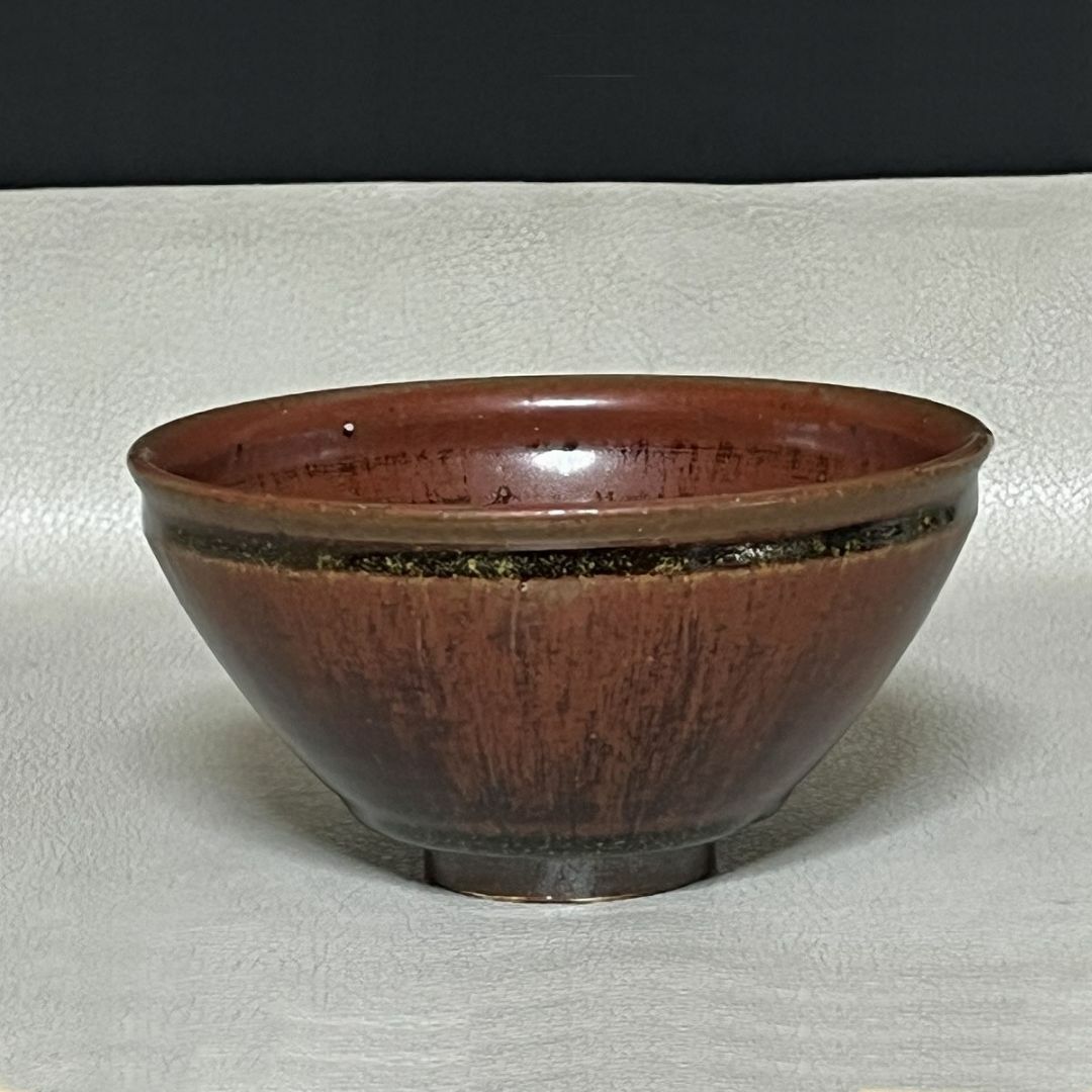 茶碗□瀬戸 天目茶碗 山十窯 【加藤光右衛門】 飴釉 桐共箱 時代物