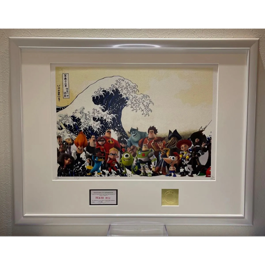 額装】Death NYC Ltd Ed ディズニーピクサー/葛飾北斎/浮世絵 額装