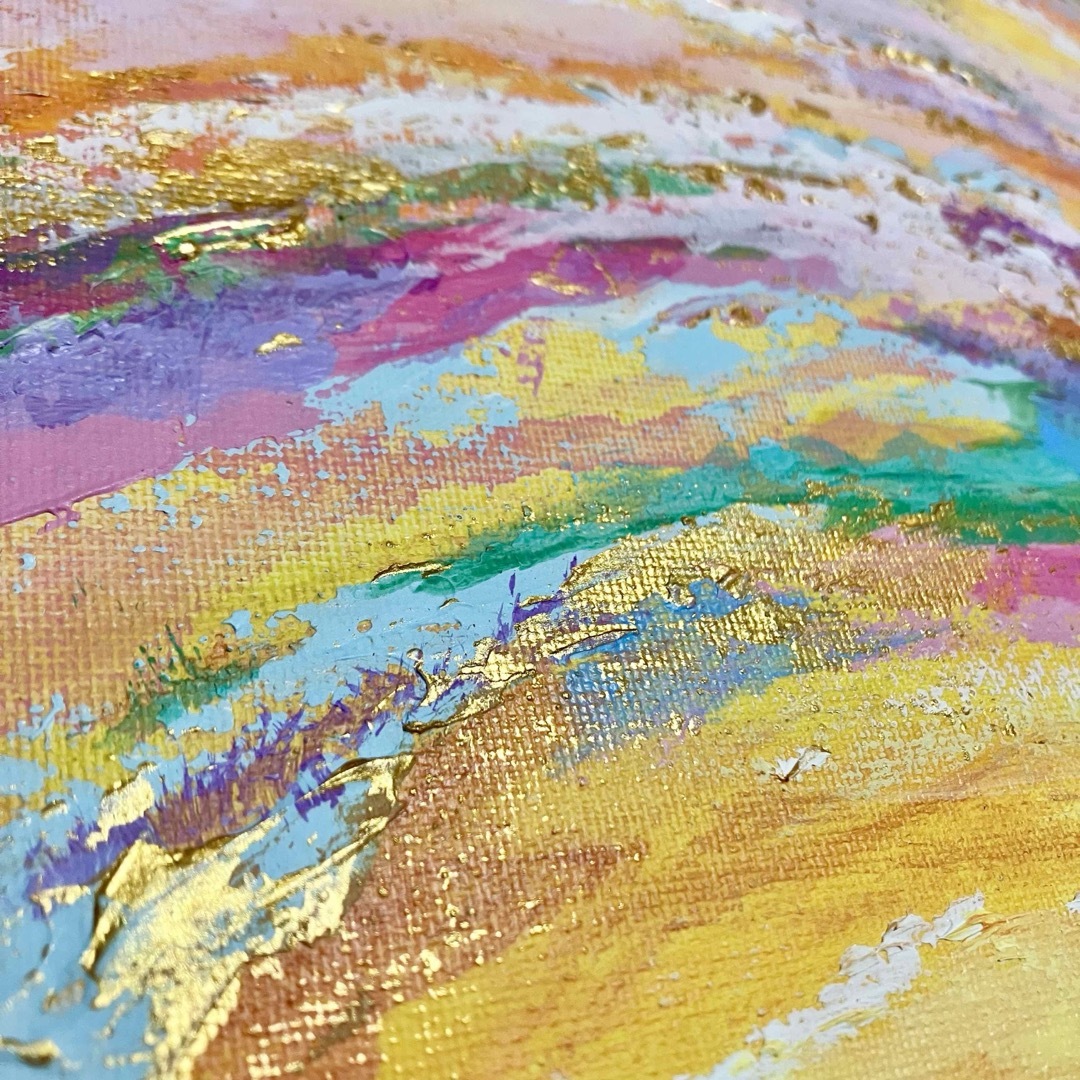 colorful＊絵画 原画 抽象画 テクスチャーアート プレゼント 明るいの