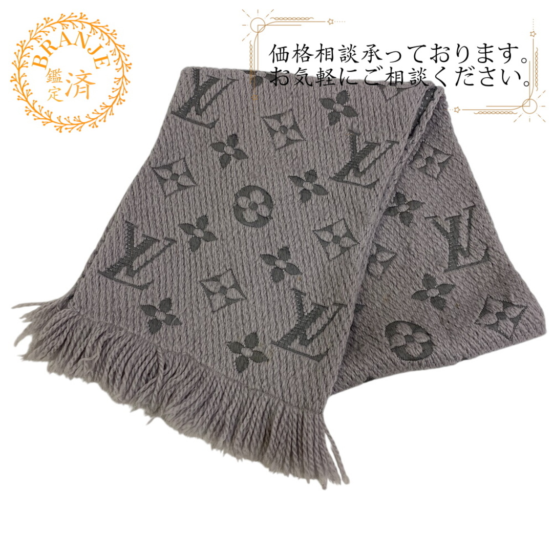 LOUIS VUITTON ロゴマニアグレー マフラー