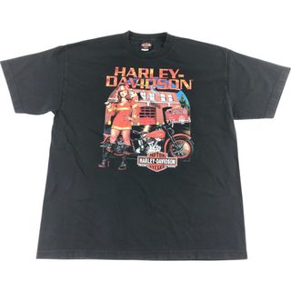00s ハーレーダビッドソン ガール エロ ノースリーブ Tシャツ tee 古着