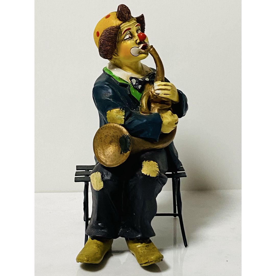 美品 】ヴィンテージ 「ベンチに座る三人のピエロのミュージシャン