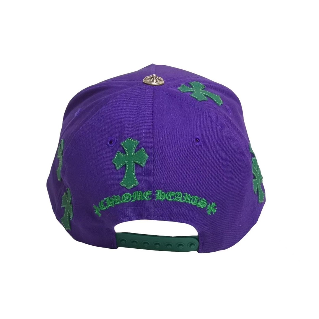 クロムハーツ クロスパッチ キャップ パープル グリーン CHロゴ