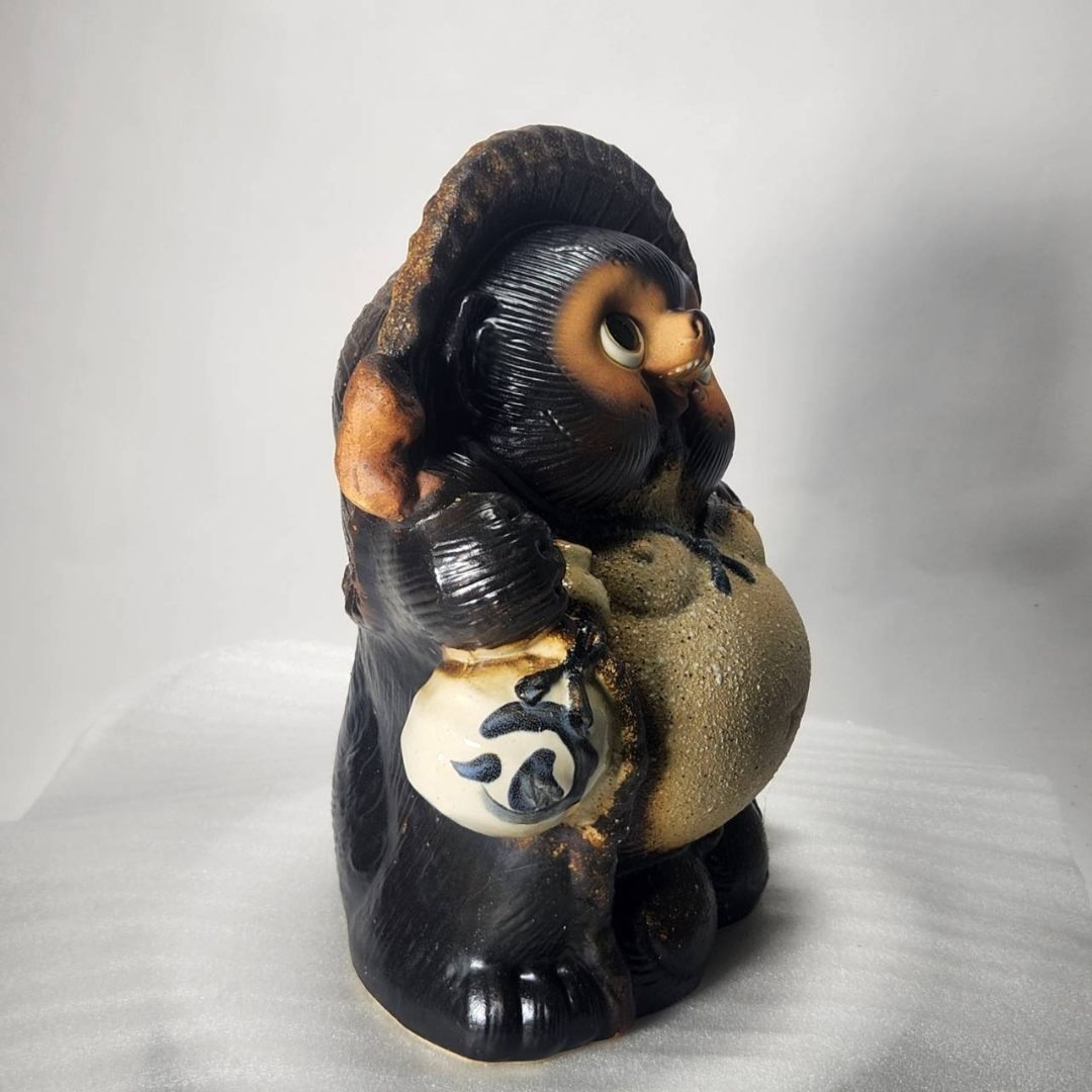 福狸 古信楽風 10号 （信楽焼き・陶器・たぬき・タヌキ・置物・B078-07