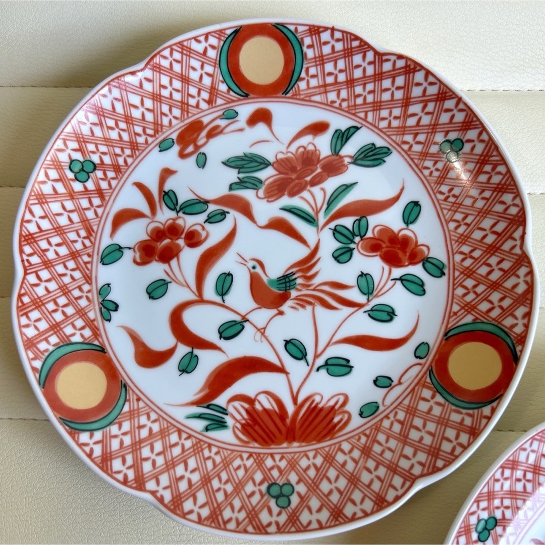 古伊万里 伊万里 色絵 金襴手 中皿 菓子皿 鳥の図 蔵出し 3客 【公式