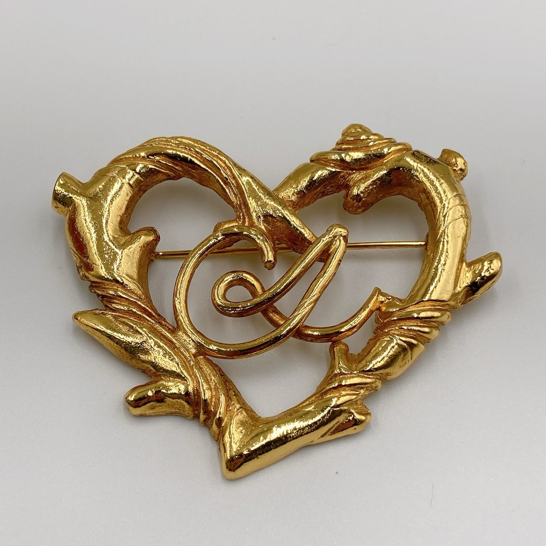 ヴィンテージ クリスチャン ラクロワ ハートブローチ ゴールド セール
