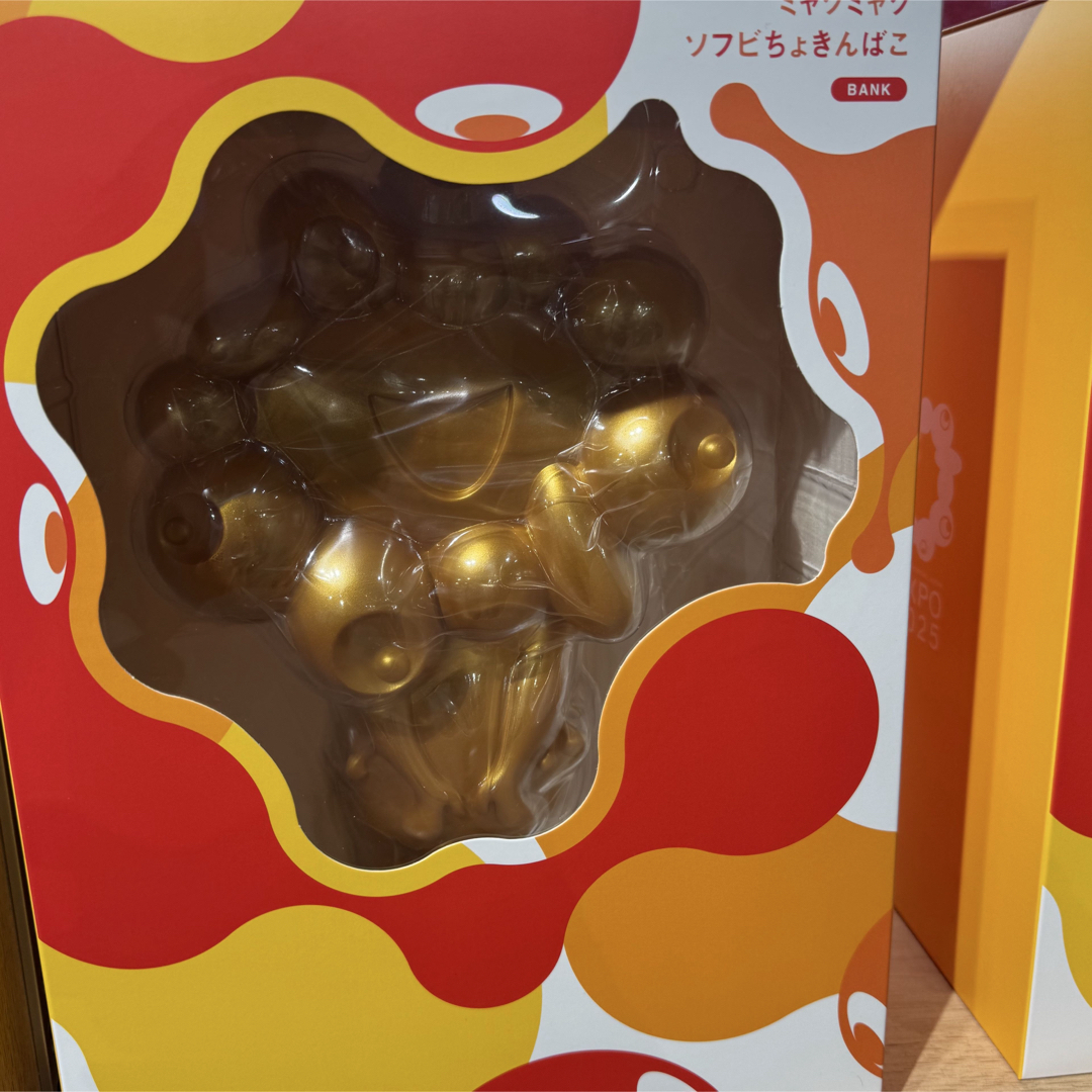 新品 ミャクミャク 張子 張り子 フィギュア 伝統工芸 金 ゴールド 中川