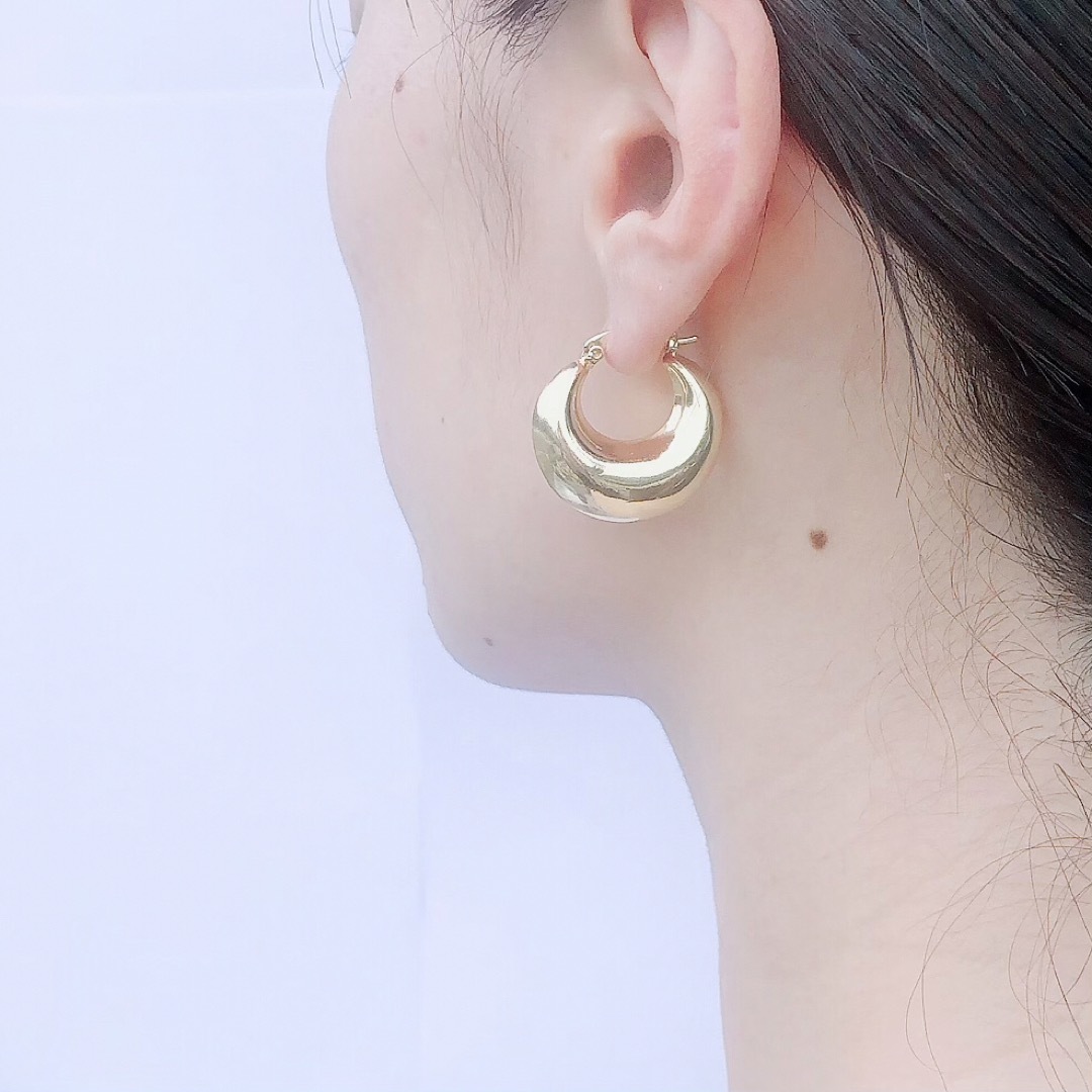 ゴールド フープピアス 大ぶり #ete