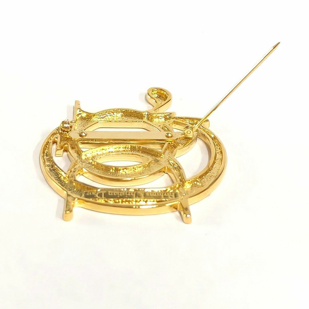 Christian Dior クリスチャン・ディオール ロゴ ブローチ ゴールド色金具