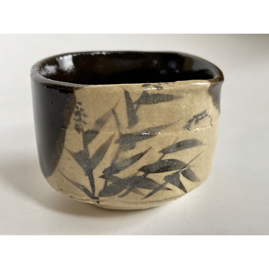 加藤卓男 加藤卓男 ☆ 黒織部 ぐい呑 ☆ 共箱 共布 ☆ 人間国宝 ☆ 土