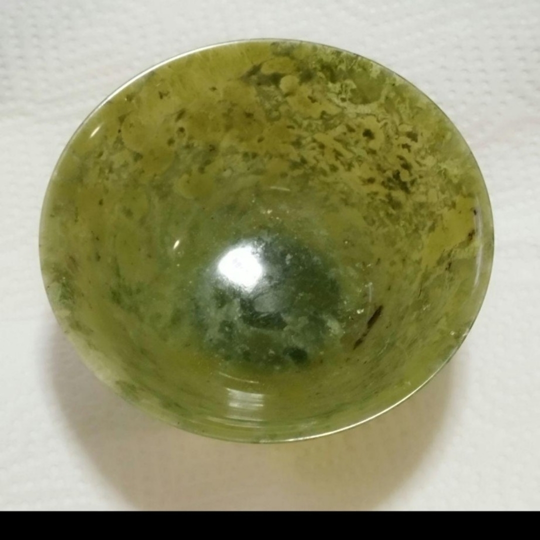 希少 碧玉 茶碗 翠玉 抹茶碗 飯碗 天然石翡翠のくり抜きだから高価です