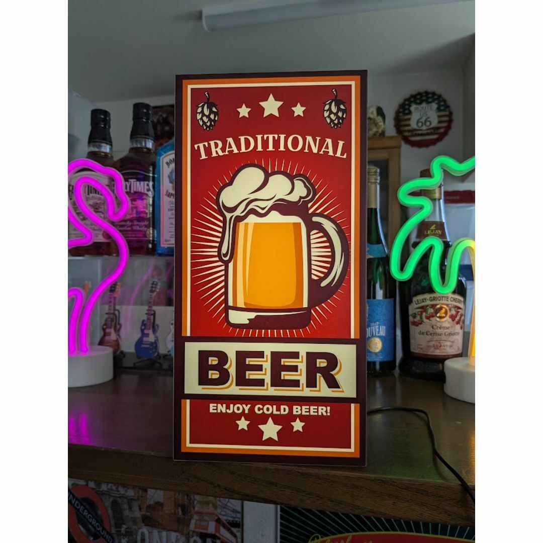 Lサイズ】ビール ハウス パブ スナック バー 看板 置物 雑貨 ライトBOX