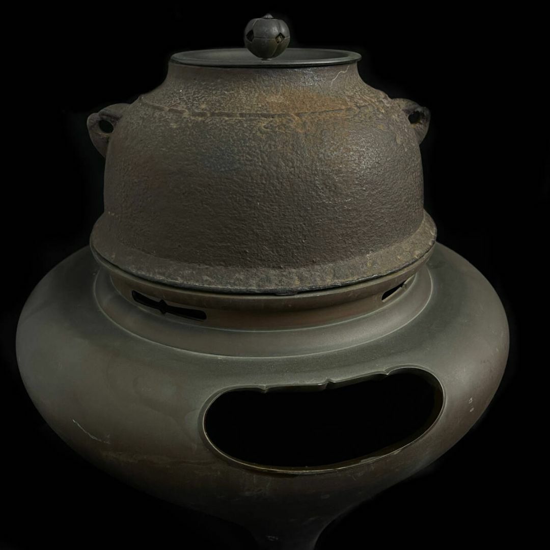 畠 春斎 尻張釜 釜 風炉釜 茶道具 畠春斎 網地文 尻張