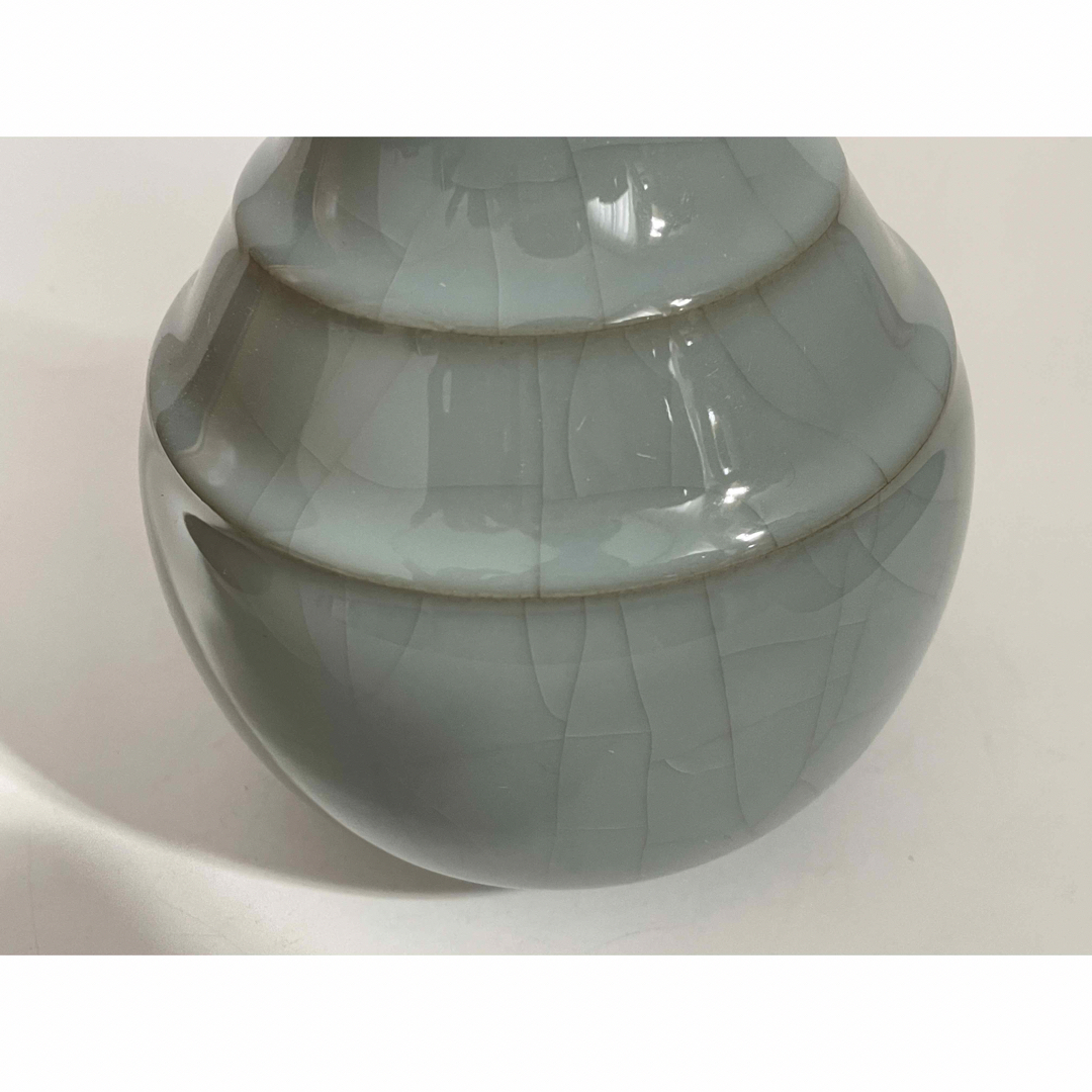 陶芸家 川瀬忍 青磁 花瓶 花入 中国写 中国古陶磁 箱なし 陶芸家 川瀬