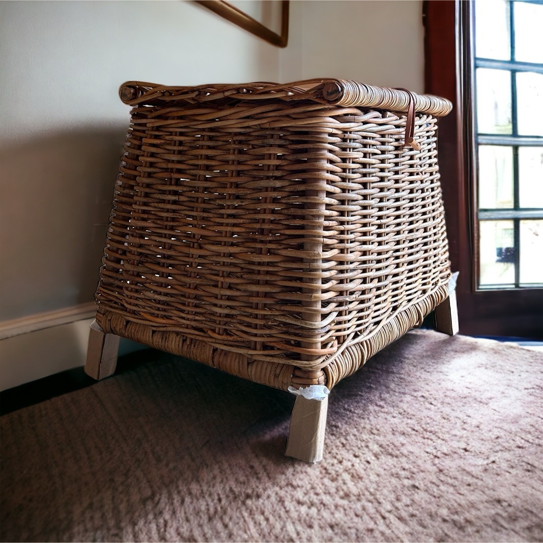 アラログ インテリアバスケット 収納バスケット 蓋付きかご チェスト