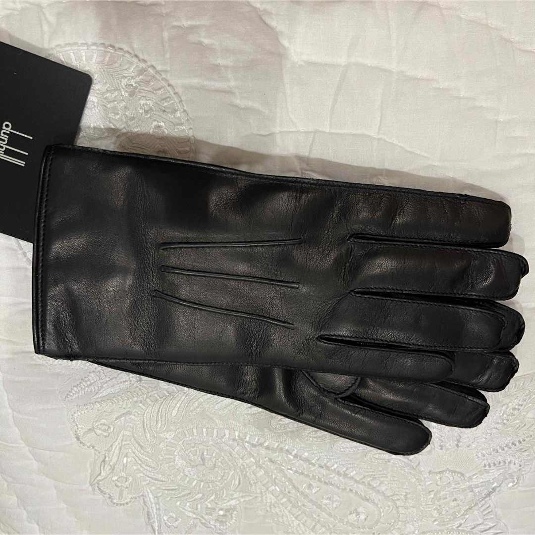 未使用 ダンヒル 最高級レザー手袋 カシミヤ100 黒 8.5サイズ 【公式通販】