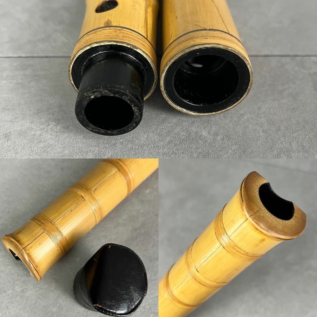 人気 尺八 琴古流 バチ型 銘あり 竹治 1印 銀三線 1尺