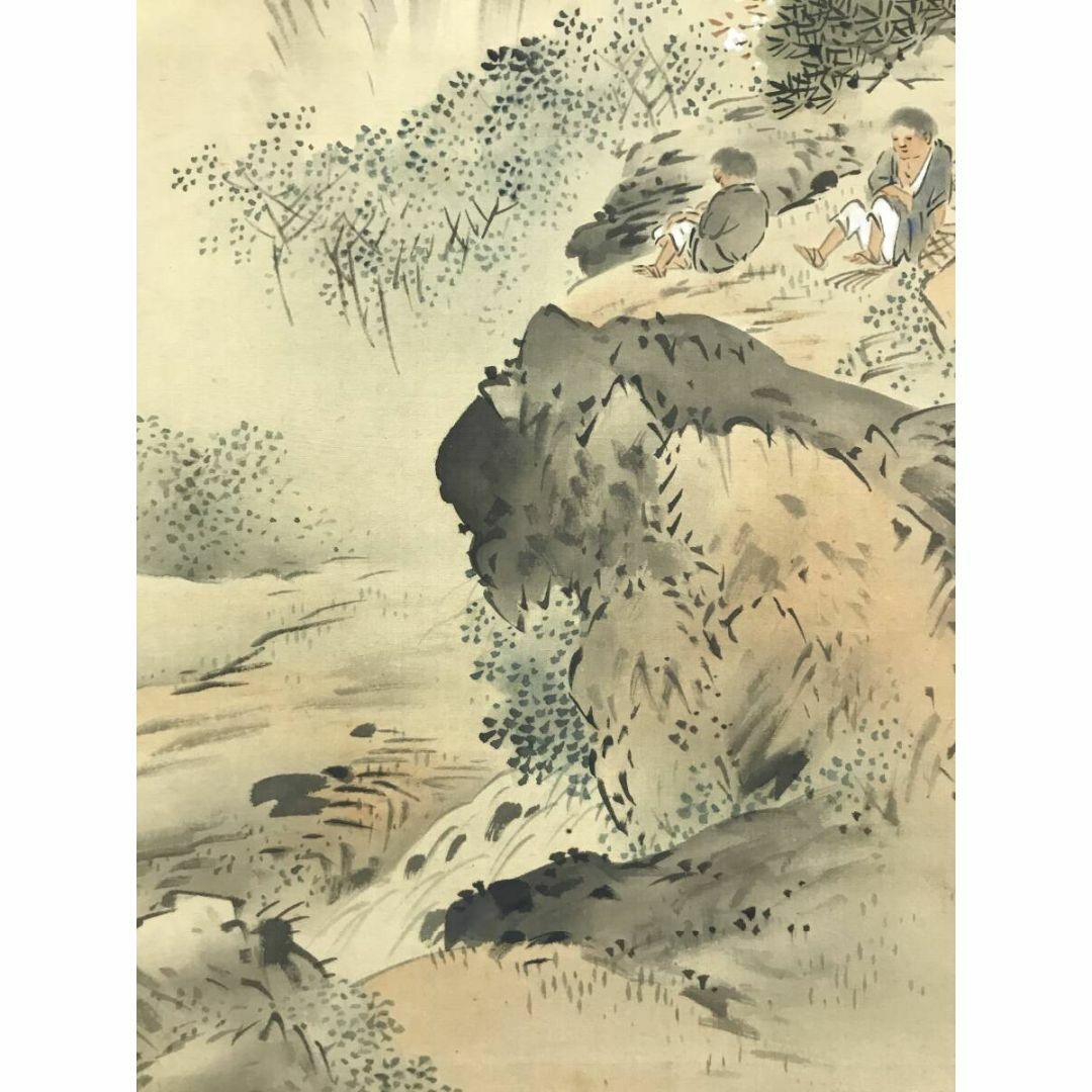 真作】富田渓山/高士観瀑図/掛軸/名家伝来/T-193 J 真作】富田渓山