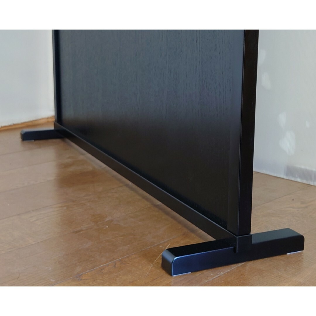 格子状間仕切り和風ブラック1枚式シンプル衝立③