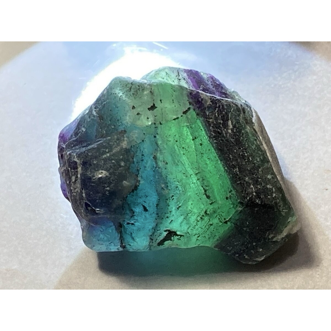 カルサイト共生 マルチカラー フローライト 蛍石 ラフストーン 原石