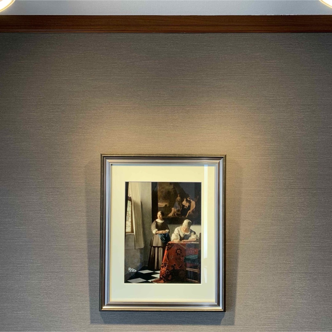 ヨハネス・フェルメール 「手紙を書く女と召使い」 18/250 シルク