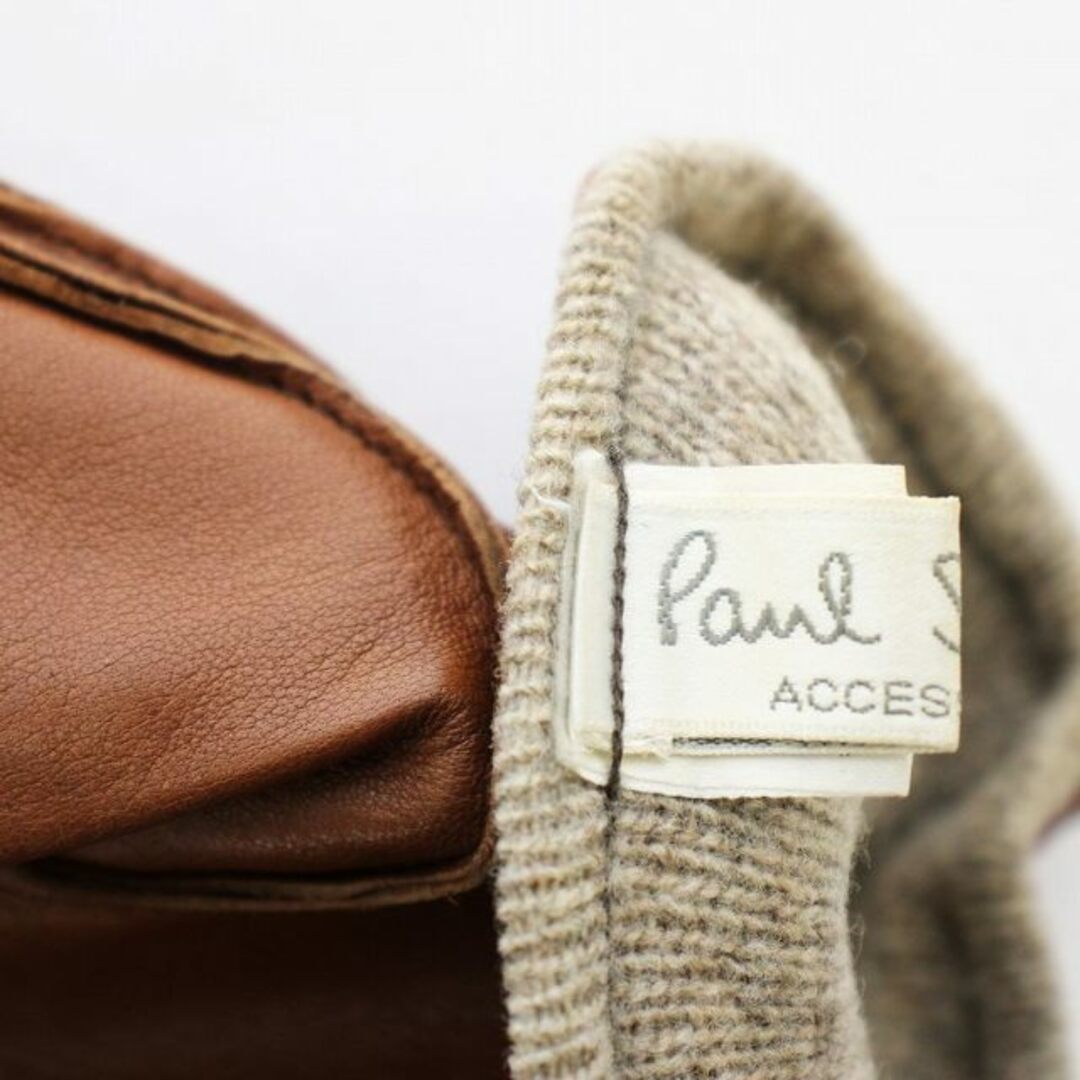 美品】Paul Smith ポールスミス ラムレザー 手袋 カシミヤ ブラウン