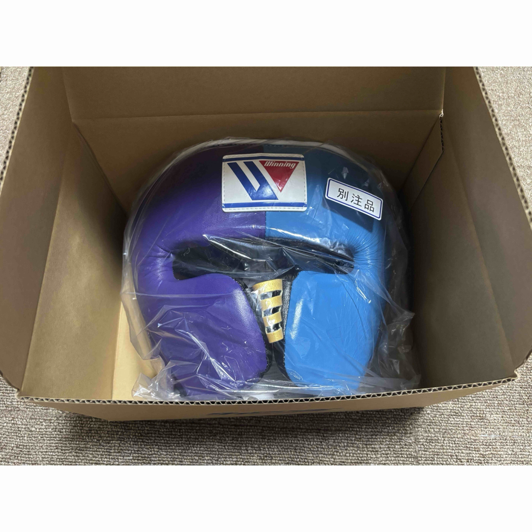 Winning ボクシングヘッドギア パープル スカイブルー ゴールド 別注品