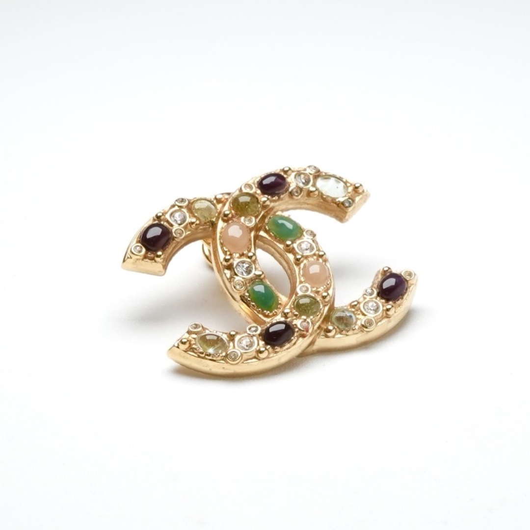 シャネル CHANEL ブローチ コサージュ ゴールド マルチカラー ココ