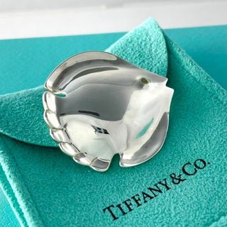 極美品☆希少 大サイズ ティファニー リーフ 葉 モチーフ ブローチ