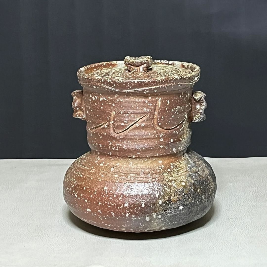 P266 水指 『信楽焼』『河合慶治造』 共箱 茶道具 【公式通販】