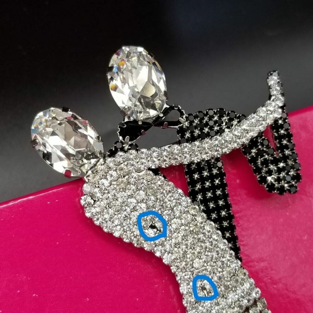 Butler & Wilson 英国 ダンスをする男女 ラインストーン ブローチ 小売