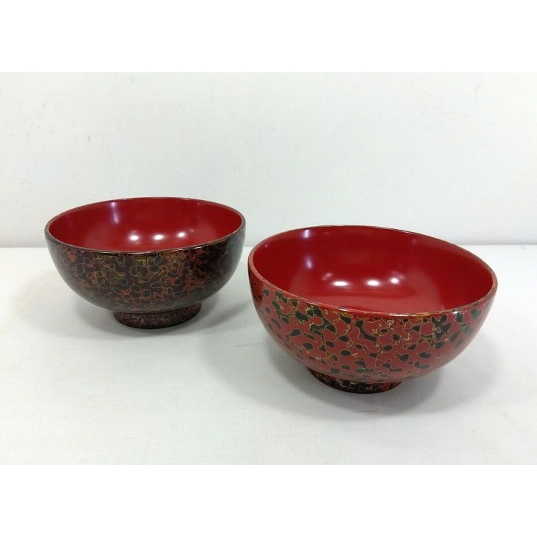 津軽塗 | 夫婦汁椀・箸セット 唐塗 | 呂・茜 | 小林漆器