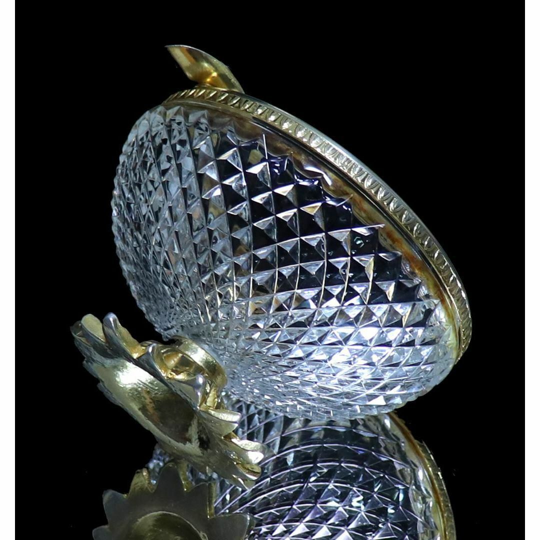 オールド・バカラ 極稀少 金装飾台座付き大型灰皿 ディアマン・ビゾー