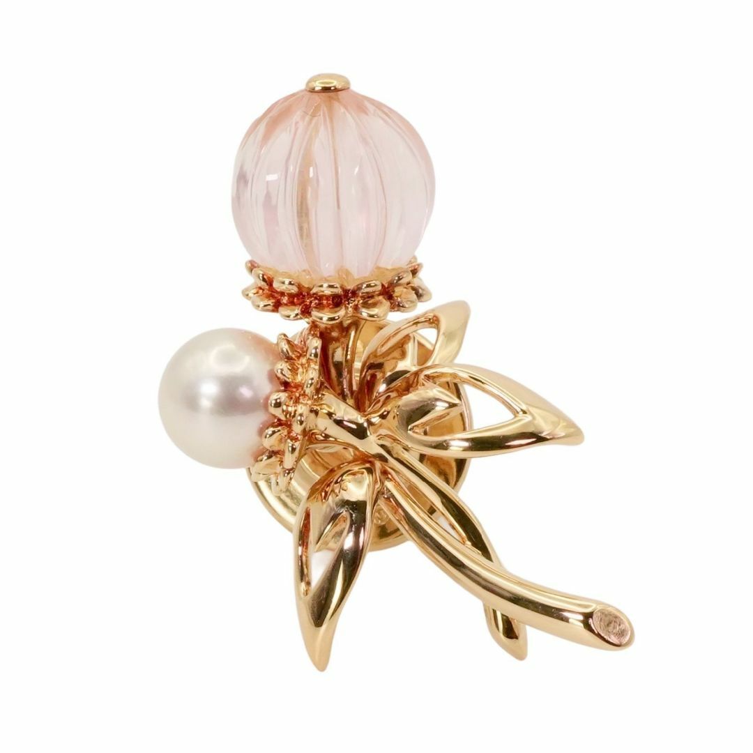 MIKIMOTO - 美品 ミキモト ローズクォーツ×パール 花束 ブローチ K18