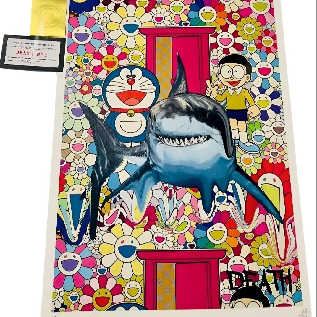 DEATH NYC 額付き 世界限定100枚 アートポスタ Blek Le Rat Stencil