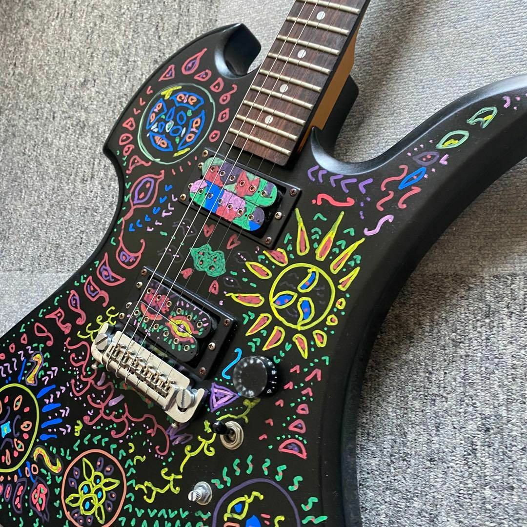 hide サイケ風エレキギター エレキギター hideサイケ風ペイント