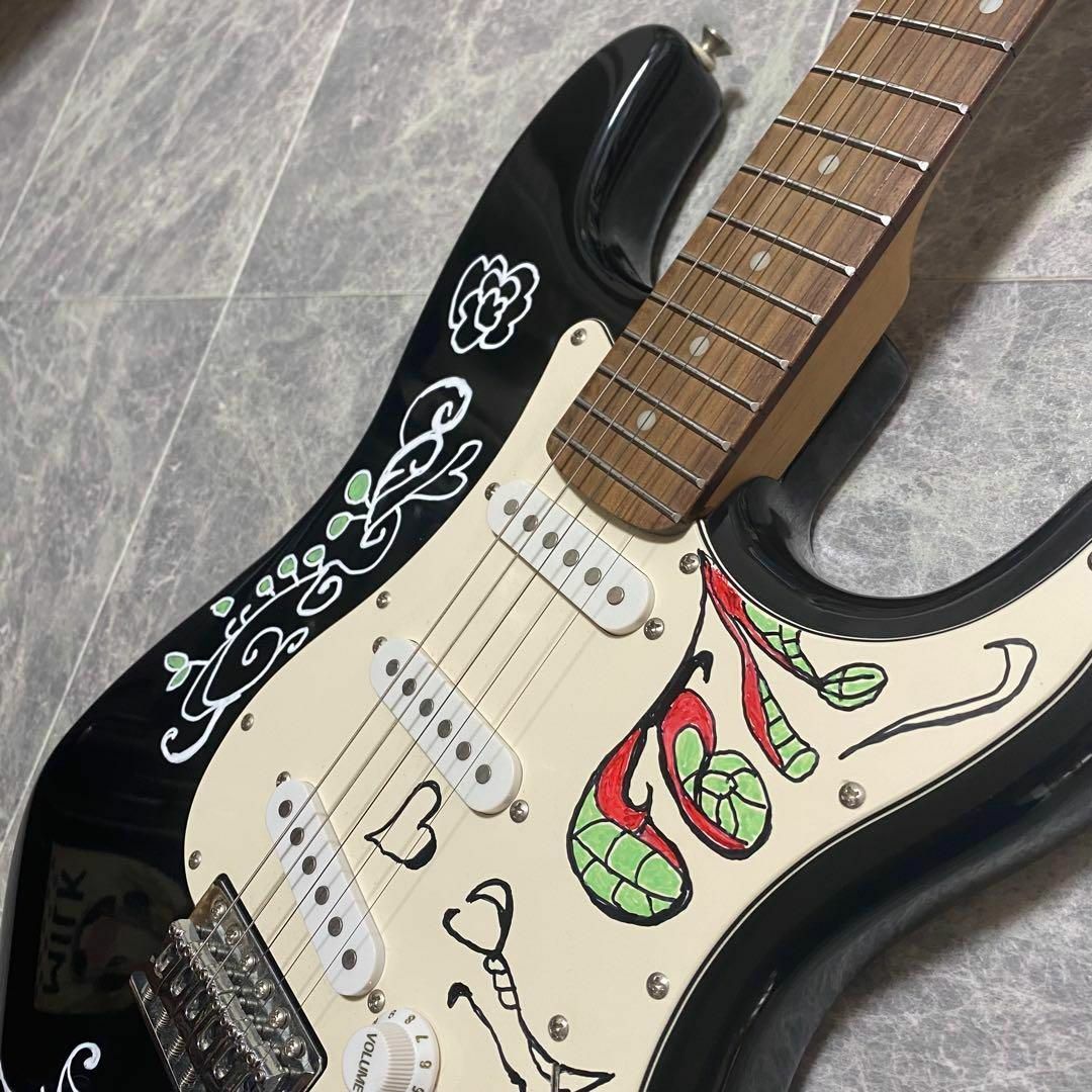 ブラックストラトキャスター ジミ・ヘンドリックス サイケ柄 ブラック