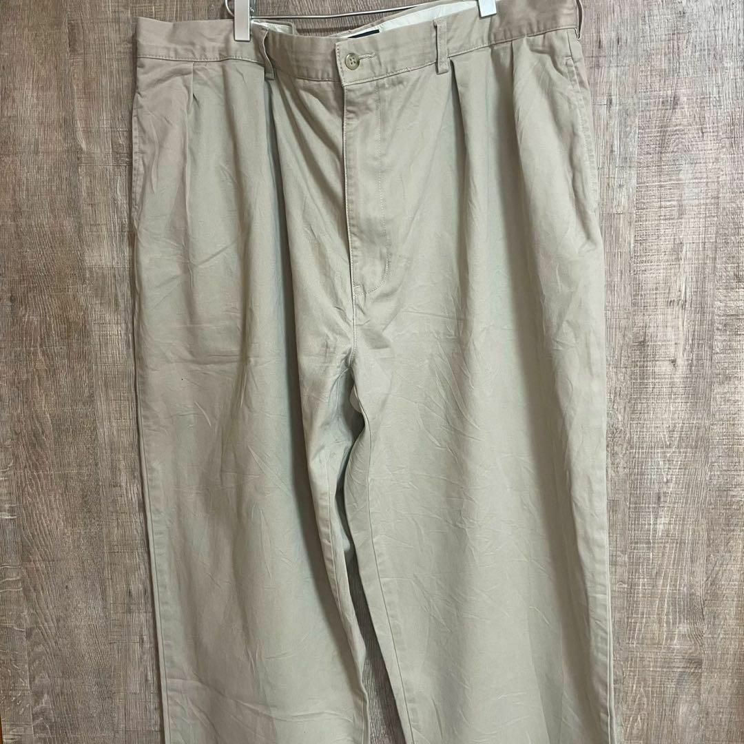 90s ラルフローレン ポロチノ カーキ ツータック アンドリュー 42/30