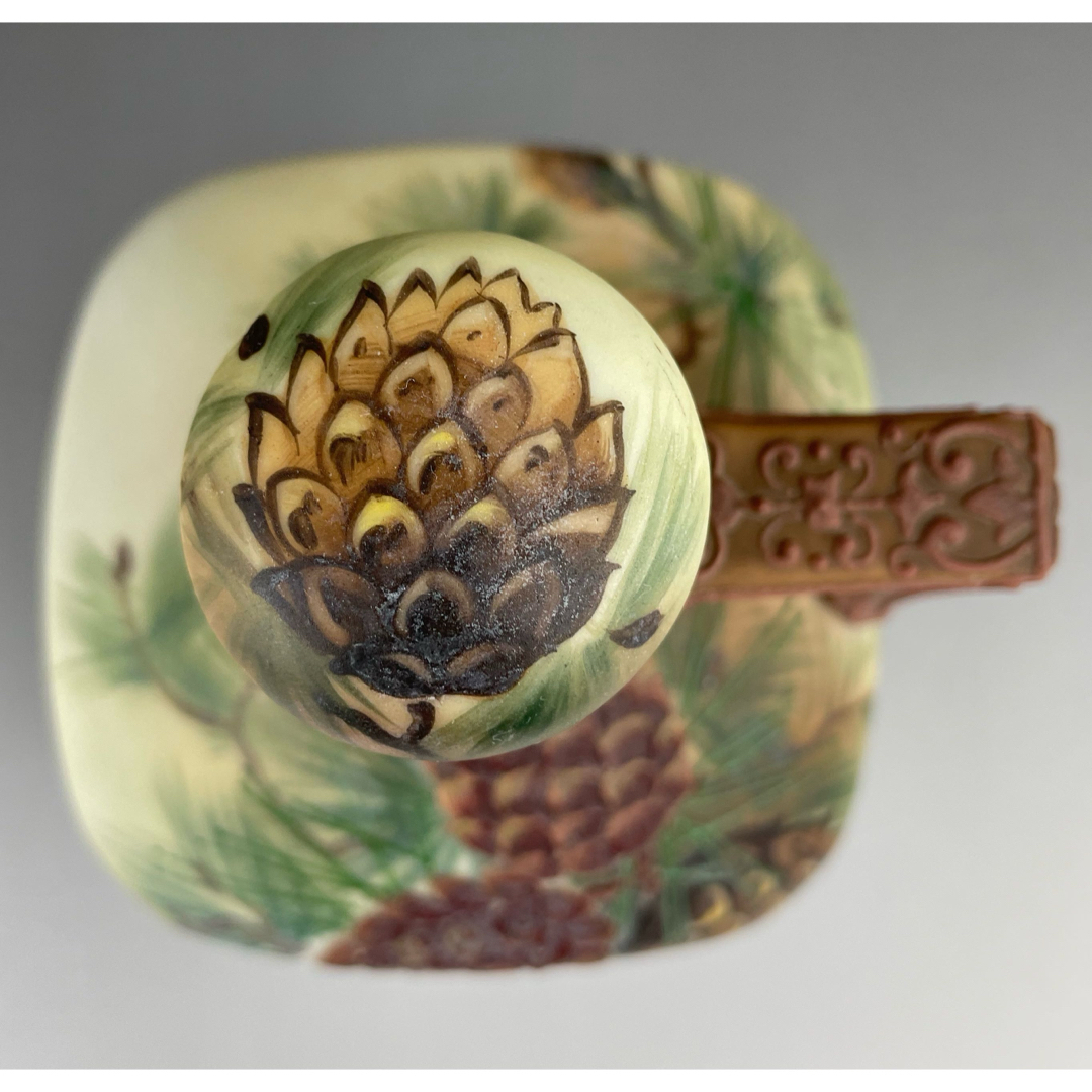 オールドノリタケ 松ぼっくり紋ウィスキージャグ モールド 盛上げ 松笠