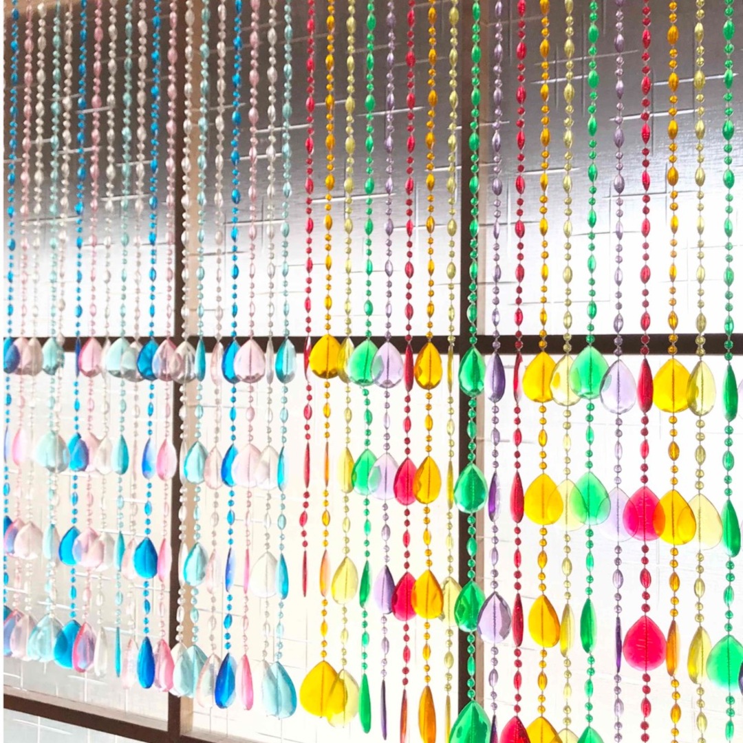 レア☆ビーズカーテン クリア 平成レトロ 昭和レトロ ポップ