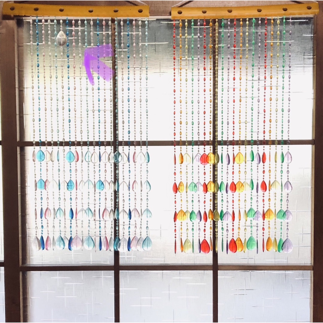 レア☆ビーズカーテン クリア 平成レトロ 昭和レトロ ポップ