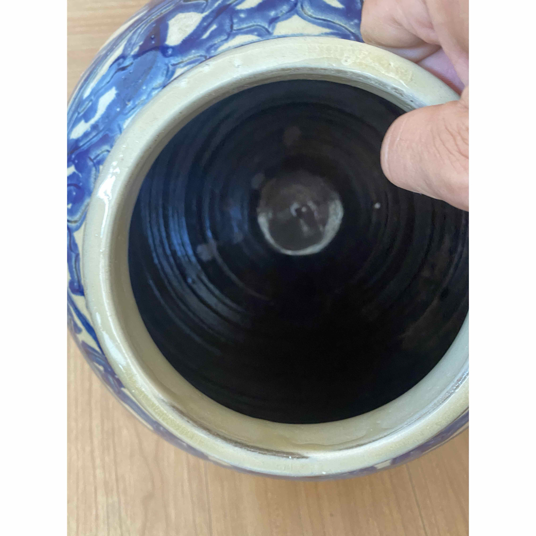 中国 染付草花文壶時代 青花 大壺 花瓶 古董 中国 染付草花文壶時代