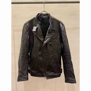 処分価格】【FUGA】未使用品 黒レザー シングルライダースジャケット
