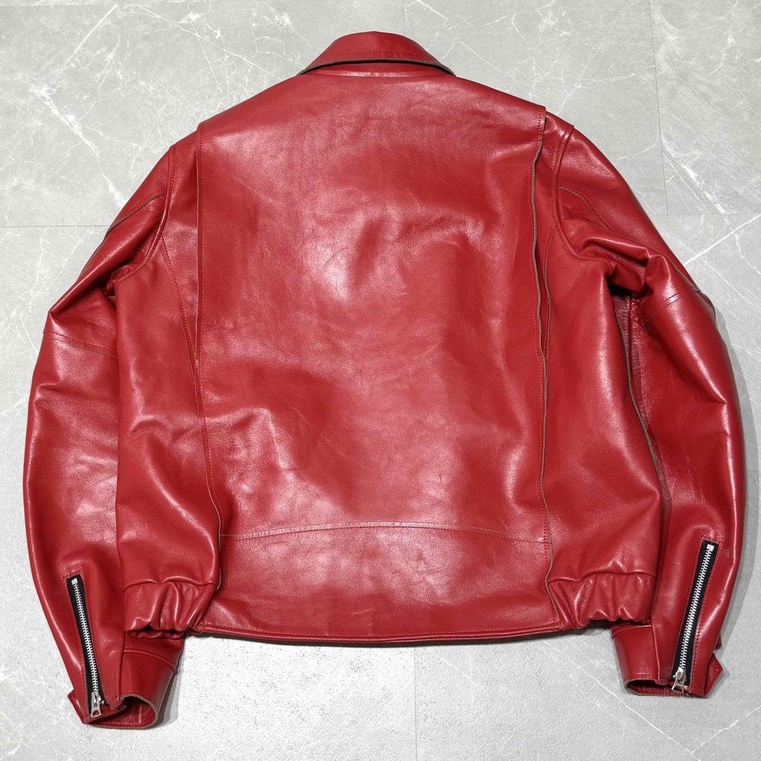 sacai - 【SACAI】25SS ZIP UP LEATHER JACKET RED 2の通販 by R