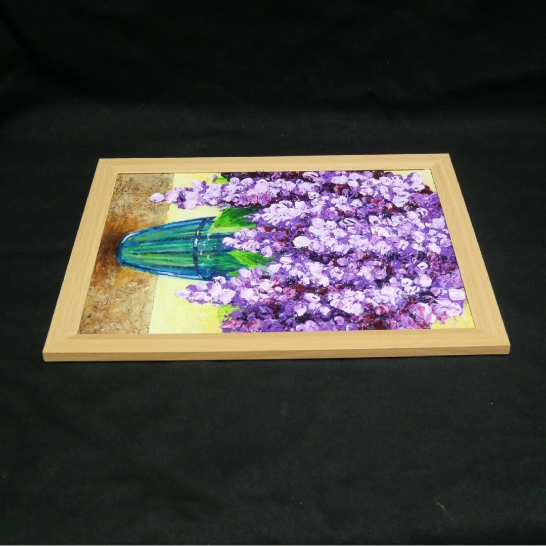 油絵 油彩 油彩画 絵 絵画 【ライラック】A4