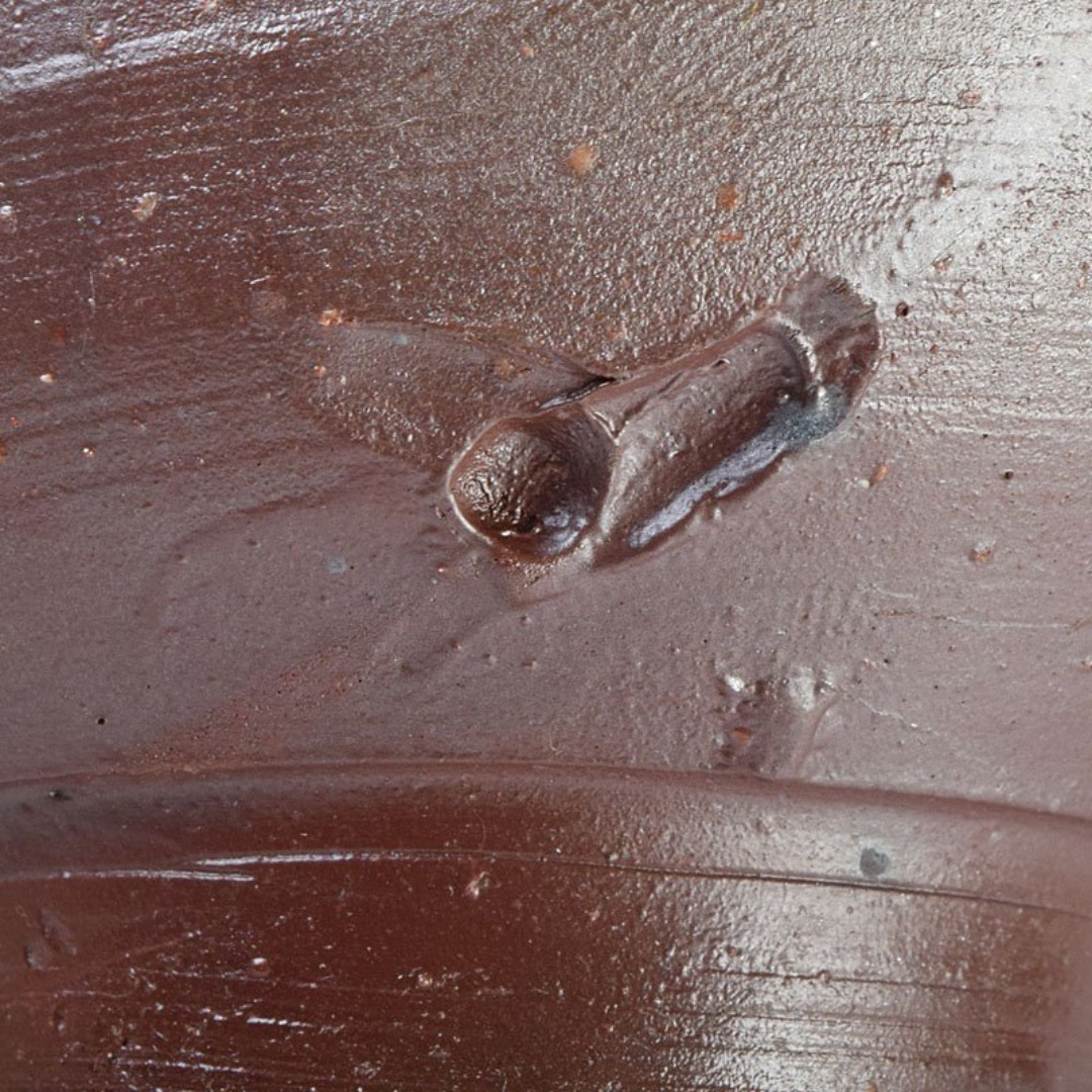 備前焼 人間国宝 藤原雄作 盃 ぐい呑 共布共箱 C R9249 人間国宝 藤原雄作