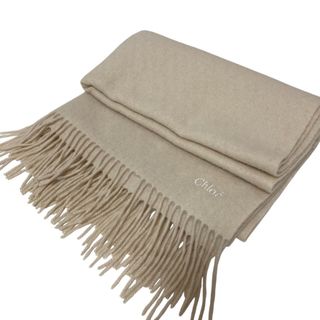 Chloe クロエ 定番 カシミア 大判ストール マフラー sizeF/白