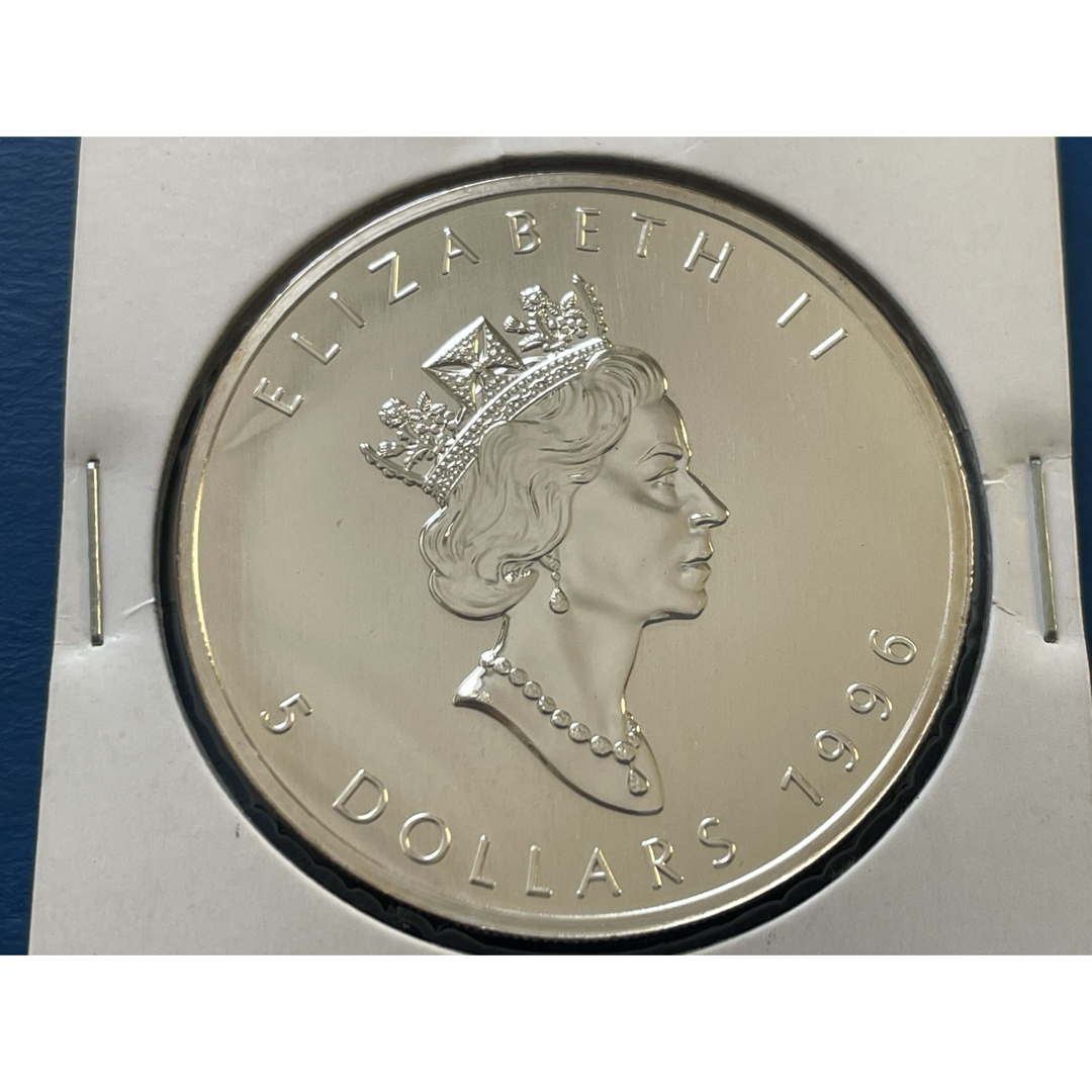 カナダ 9999純銀 1オンスコイン 5ドル 2000年 メープルリーフ銀貨 1996